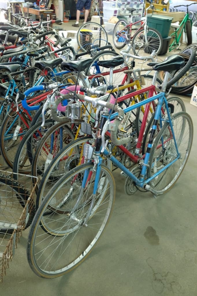 Organized bikes in workshop