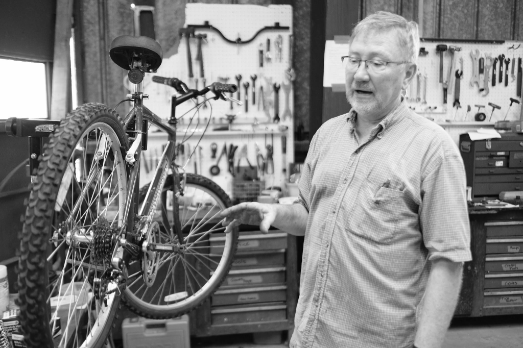 Community bicycle workshop space